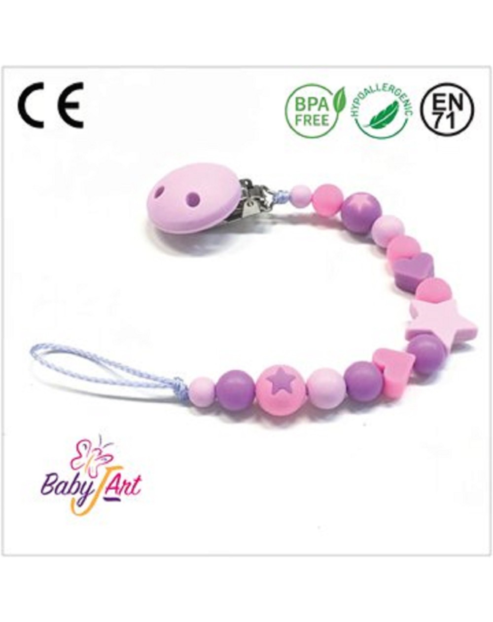 BABYJART CATENELLA PORTACIUCCIO SENZA NOME PERSONALIZATA, CIUCCIO GANCIO MAM