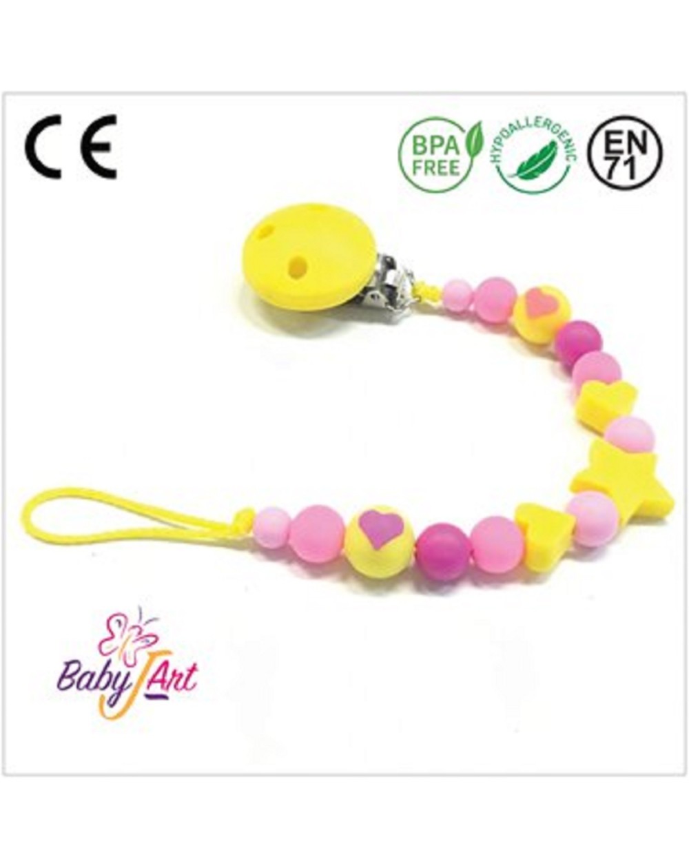 PACIFIER CHAIN BABYJART WITH NAME