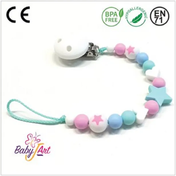 PACIFIER CHAIN BABYJART WITH NAME