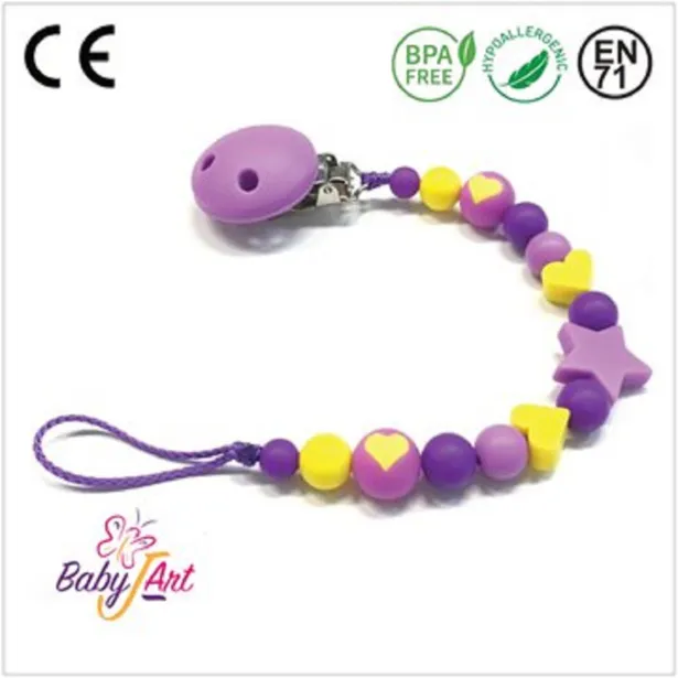 PACIFIER CHAIN BABYJART WITH NAME