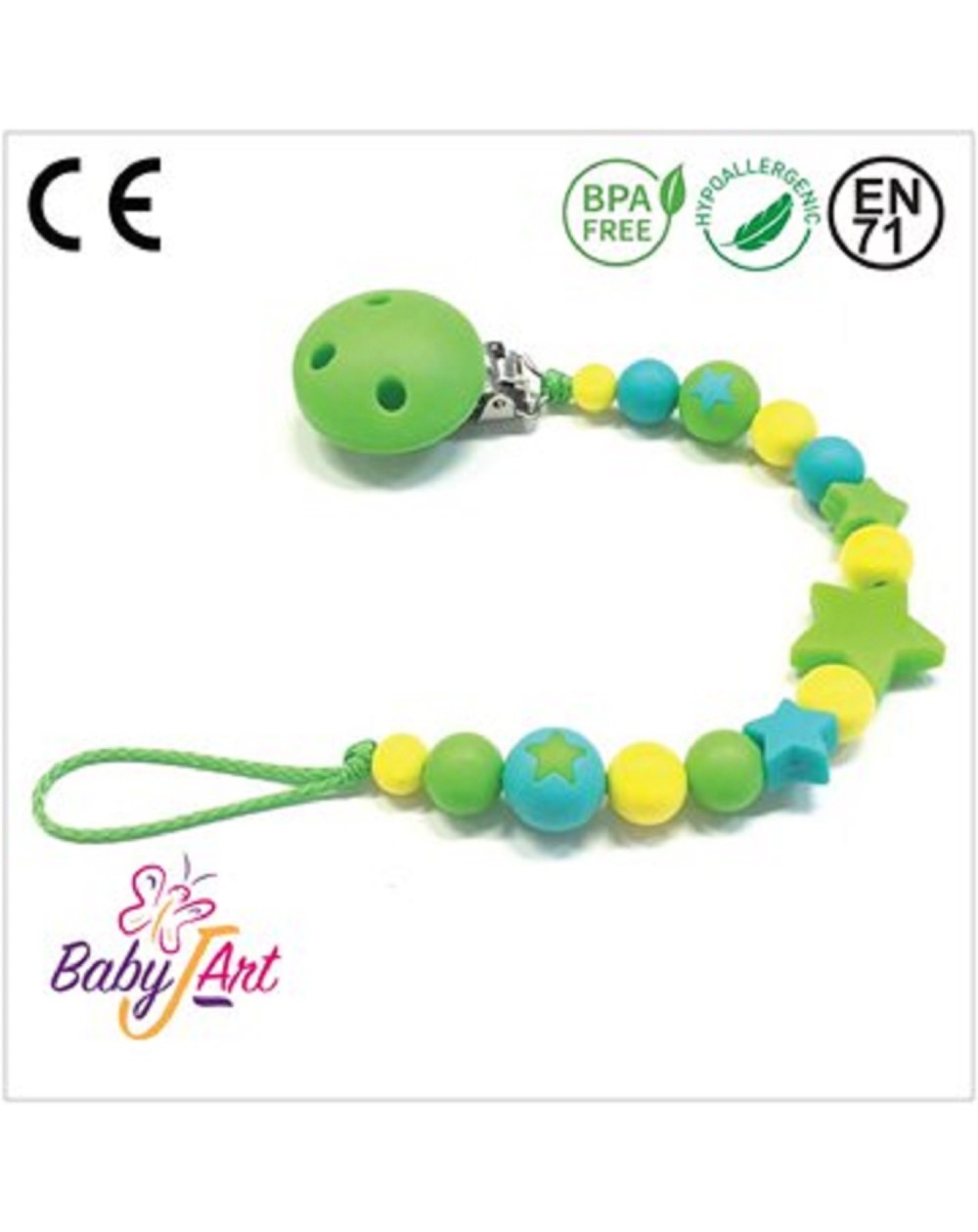 PACIFIER CHAIN BABYJART WITH NAME