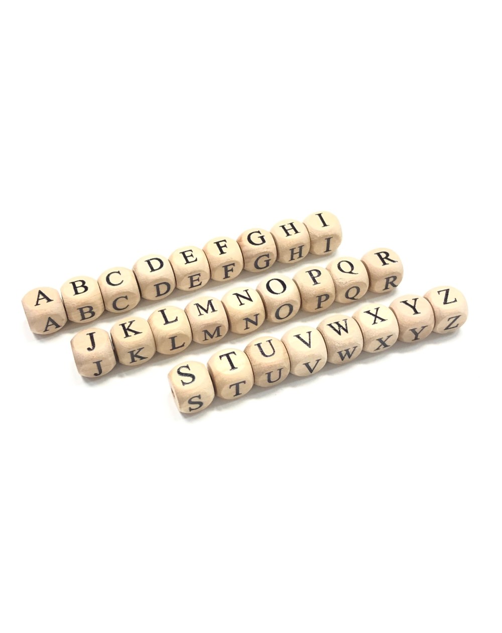 WOOD LETTER CUBES PRINTED