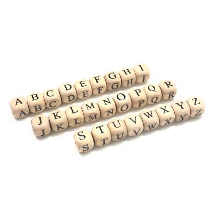 WOOD LETTER CUBES PRINTED