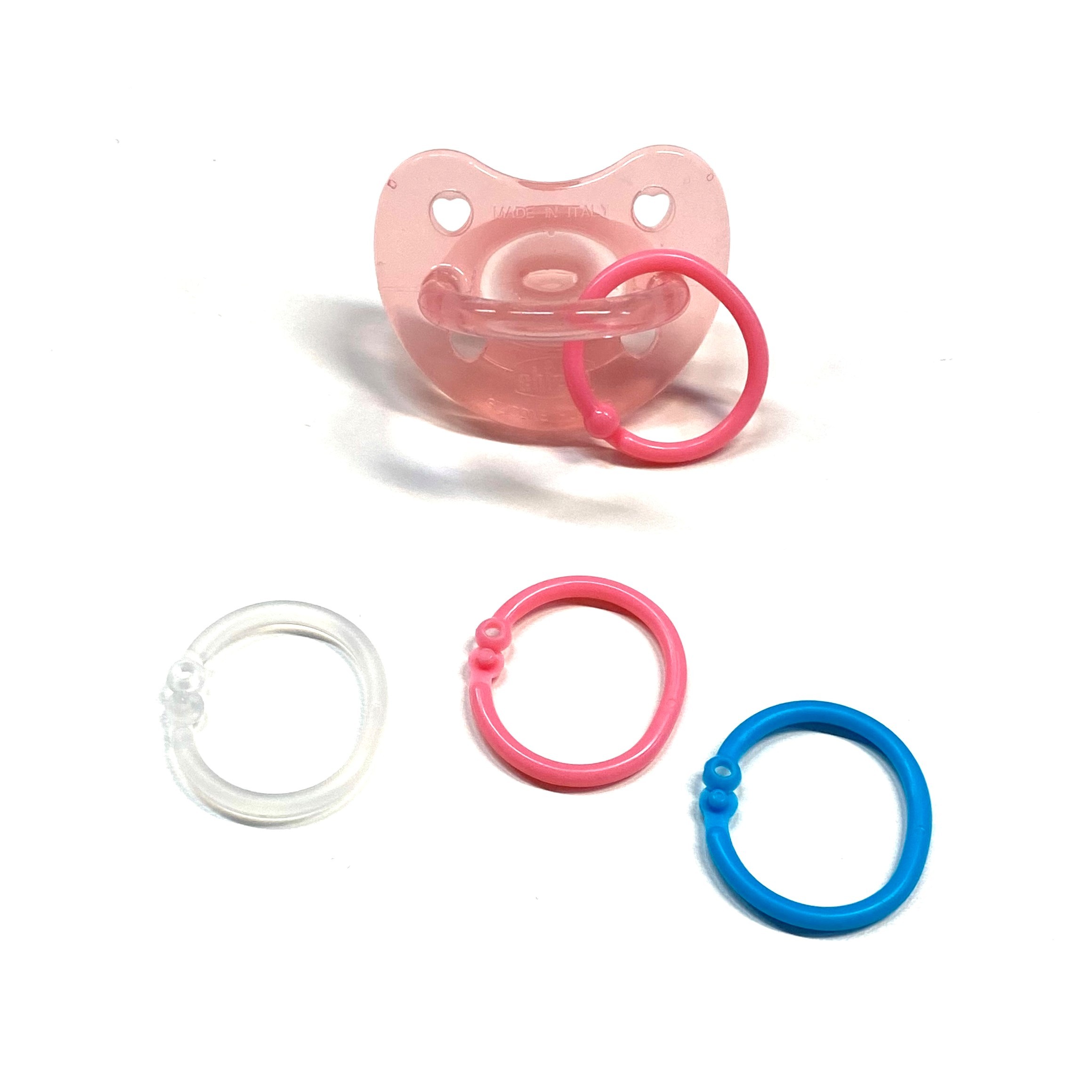 Chicco Chupete universal dos en uno para bebé/clip de chupete con lazo  universal para mordedores y juguetes pequeños, además de anillo de fijación