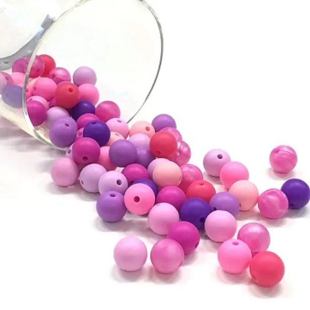 KIT SILICONE BEADS 100 PCS 12mm