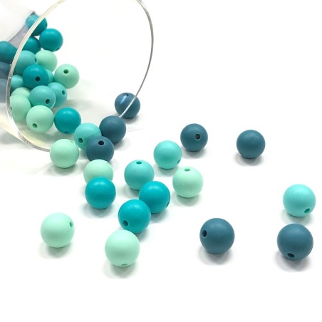 KIT SILICONE BEADS 100 PCS 12mm