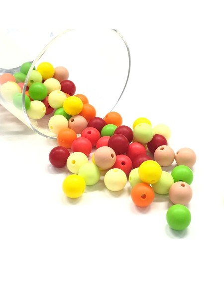 KIT SILICONE BEADS 100 PCS 12mm