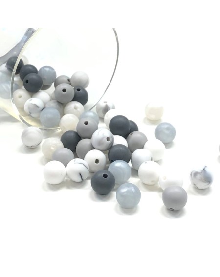 KIT SILICONE BEADS 100 PCS 12mm