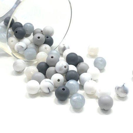 KIT SILICONE BEADS 100 PCS 12mm