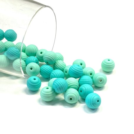 KIT SILICONE STRIPED BEADS 50 PCS 15mm