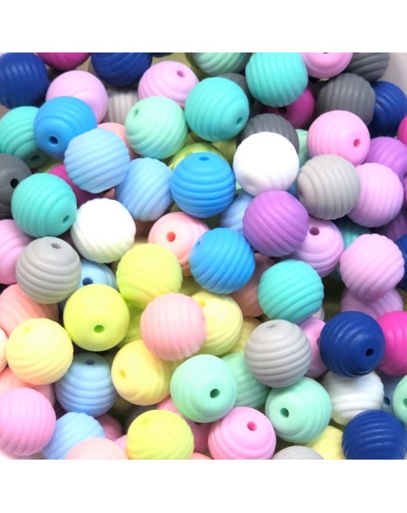 KIT SILICONE STRIPED BEADS 50 PCS 15mm
