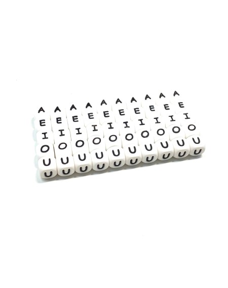 KIT 50 pcs Silicone alphabet letters VOWELS 12mm