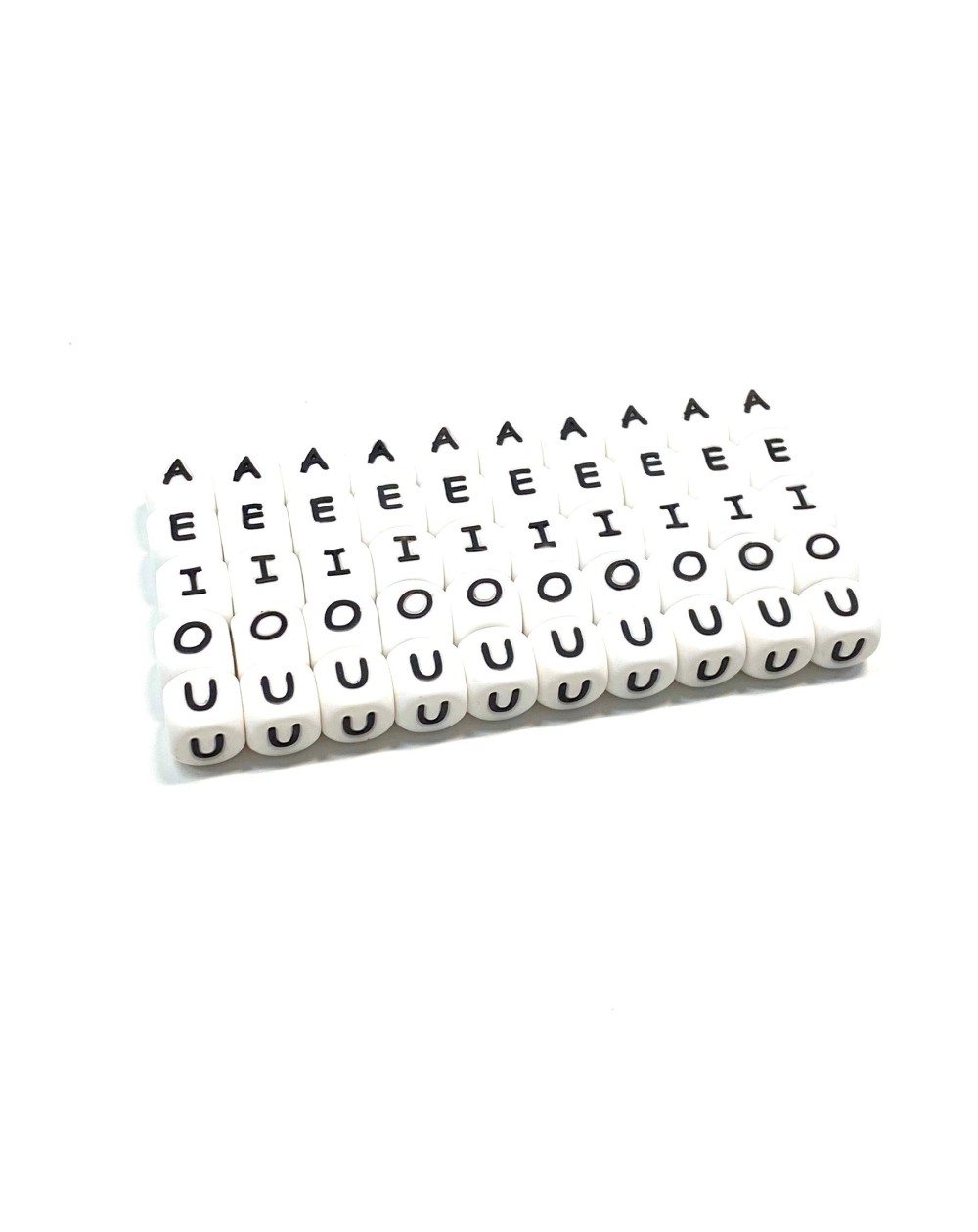 100PCS ACRYLIC LETTER A Alphabet Silicone Beads Vowel Letter Beads