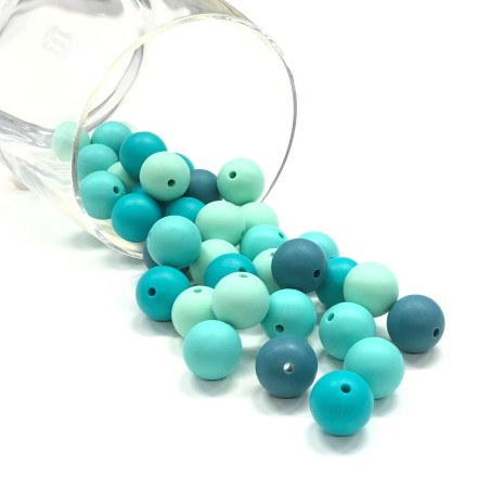 KIT SILICONE BEADS 100 PCS 15mm