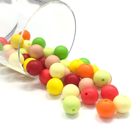 KIT SILICONE BEADS 100 PCS 15mm