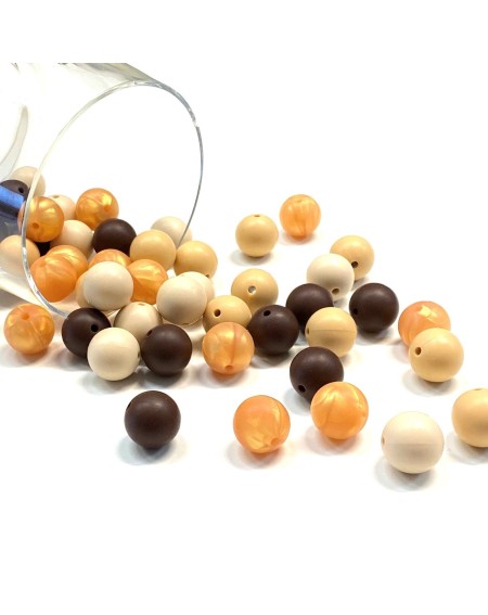 KIT SILICONE BEADS 100 PCS 15mm