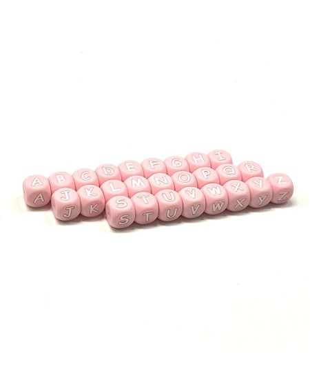 Silicone alphabet letters Pastel Pink12mm