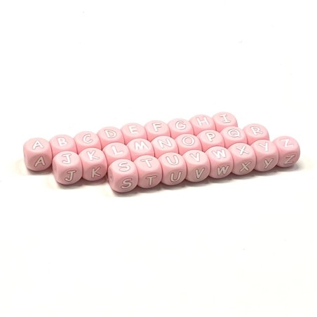 Silicone alphabet letters Pastel Pink12mm