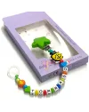 Babyjart Silikonschnullerkette mit Name, Haken / Adapter Schnuller MAM und CHICCO