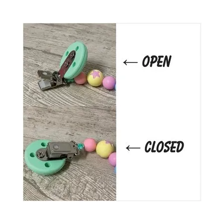 Babyjart Silikonschnullerkette mit Name, Haken / Adapter Schnuller MAM und CHICCO 2