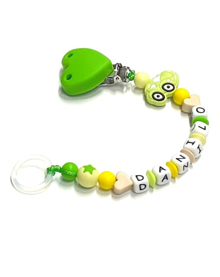 Babyjart silicone dummy chain with name, hook / adapter pacifier MAM and CHICCO