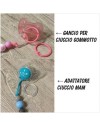 Babyjart Cadeia de chupeta de silicone com nome, adaptador / gancho de chupeta MAM e modelo CHICCO