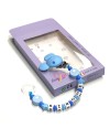 Babyjart silicone dummy chain with name, hook / adapter pacifier MAM and CHICCO