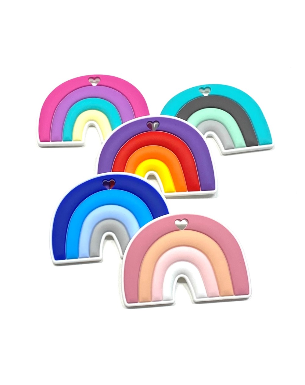 Babero de silicona arco iris 2 unidades
