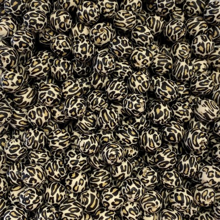 Silicone Maculate beads 15mm Spotted