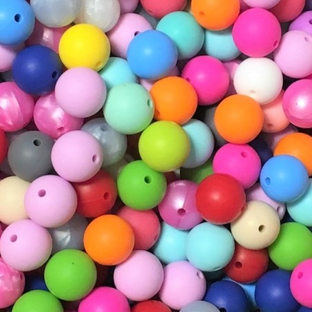 KIT 30 pcs 15mm Silicone Beads