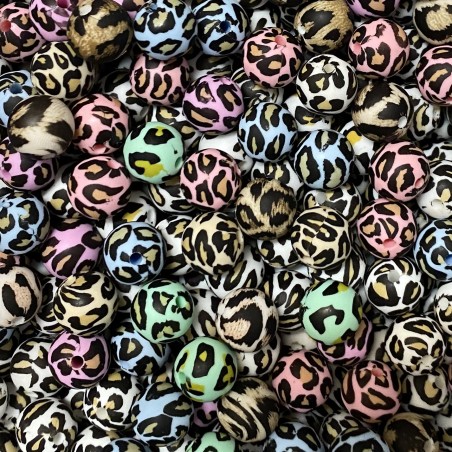 Beads SPOTTED 15mm Silicone