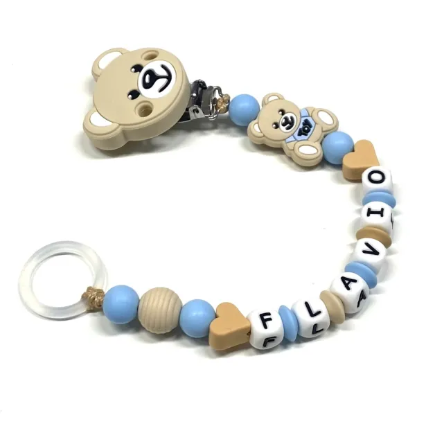 Catenella Portaciuccio in Silicone Personalizzato con Nome | Sicura