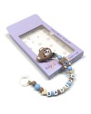 Babyjart silicone dummy chain PRESTIGE MOSCHINO with name, hook / adapter pacifier MAM and CHICCO