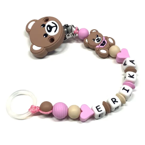 Personalized Silicone Pacifier Clip with Name | Safe