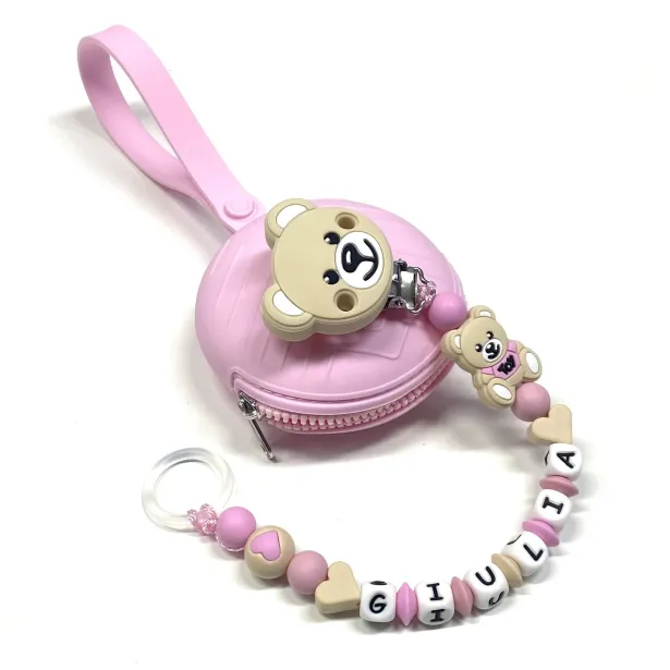 Personalized Silicone Pacifier Clip with Name | Safe