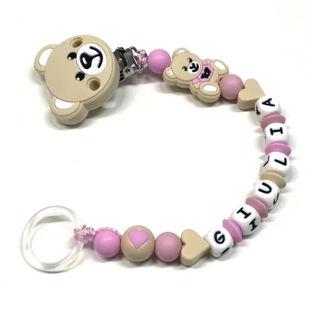 Catenella Portaciuccio in Silicone Personalizzato con Nome | Sicura