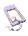 Babyjart Silikonschnullerkette PRESTIGE REGENBOGEN mit Name, Haken / Adapter Schnuller MAM und CHICCO