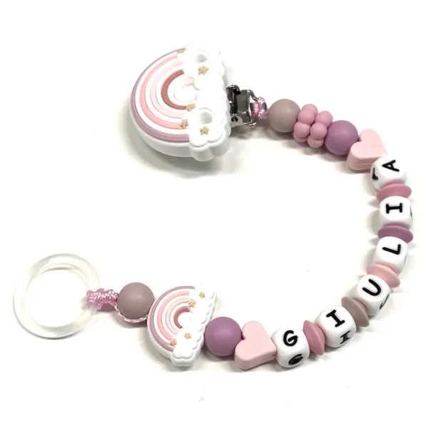 Personalized Silicone Pacifier Clip with Name | Safe