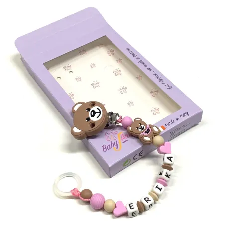 Catenella Portaciuccio in Silicone Personalizzato con Nome | Sicura