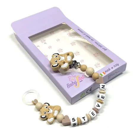 Personalized Silicone Pacifier Clip with Name | Safe