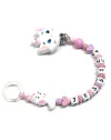 Babyjart silicone dummy chain PRESTIGE MINOU with name, hook / adapter pacifier MAM and CHICCO