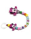 Babyjart silicone dummy chain PRESTIGE MINNIE with name, hook / adapter pacifier MAM and CHICCO