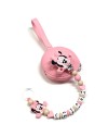 Babyjart Catenella portaciuccio PRESTIGE MINNIE in silicone con nome, gancio/adattatore ciuccio MAM e CHICCO