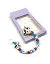 Babyjart silicone dummy chain PRESTIGE PINOCCHIO with name, hook / adapter pacifier MAM and CHICCO