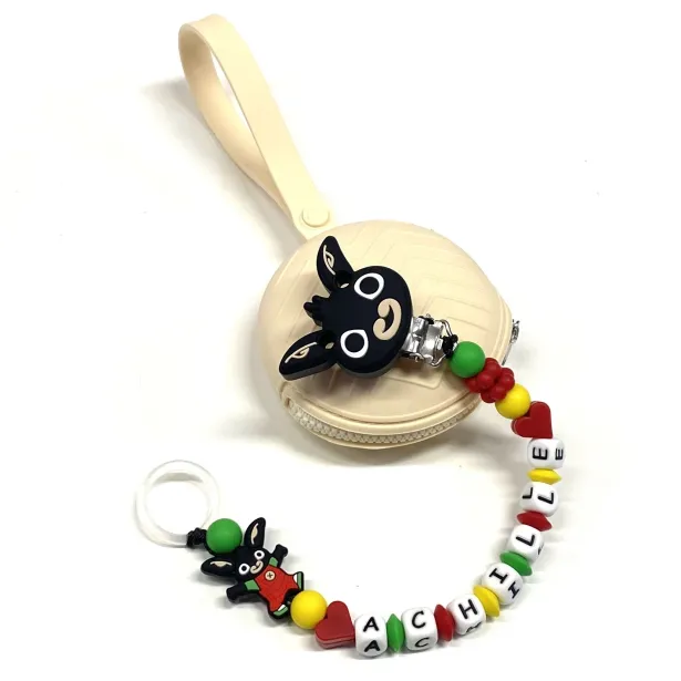 Personalized Silicone Pacifier Clip with Name | Safe