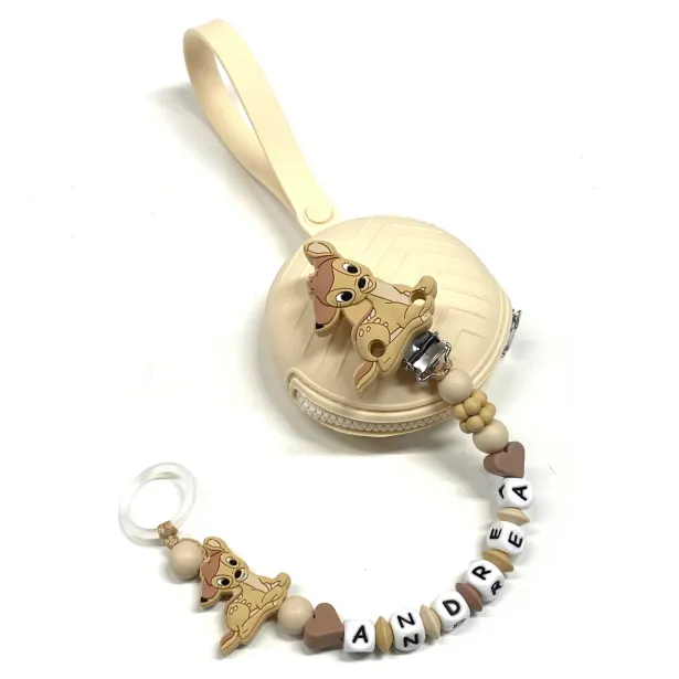 Personalized Silicone Pacifier Clip with Name | Safe