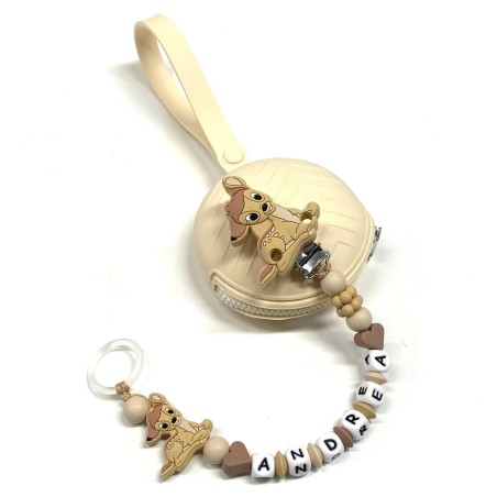 Catenella Portaciuccio in Silicone Personalizzato con Nome | Sicura