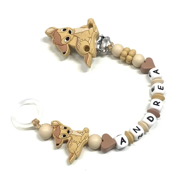 Catenella Portaciuccio in Silicone Personalizzato con Nome | Sicura