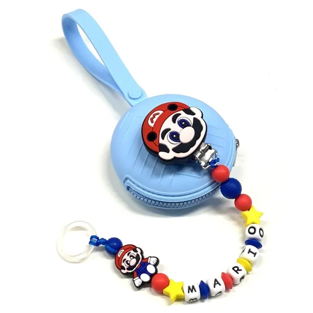 Personalisierte Silikon-Schnullerkette mit Namen | Sicher