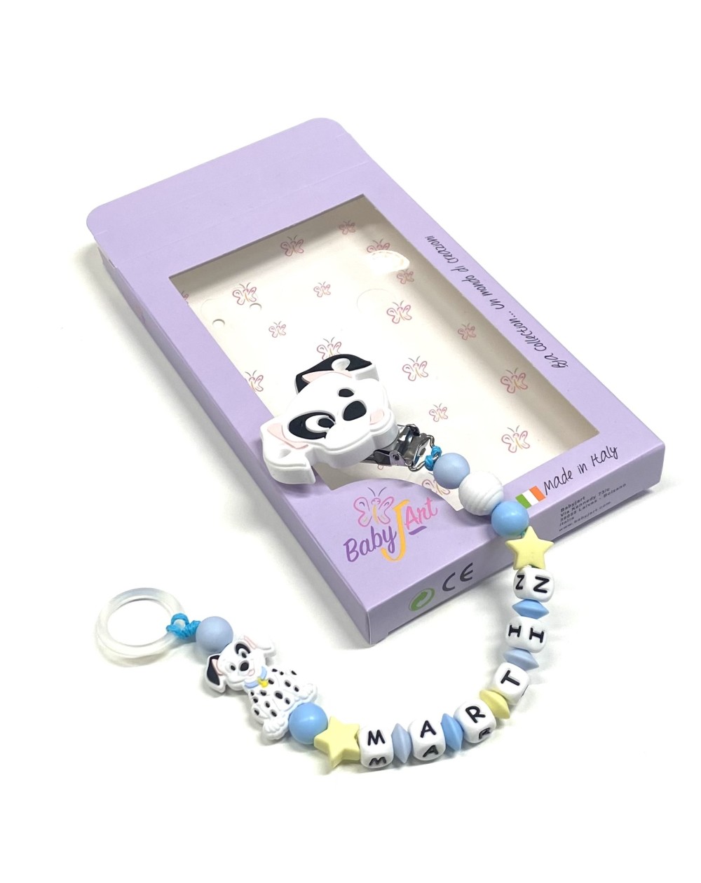 Babyjart Cadena de silicona para chupete con nombre, gancho / adaptador  para chupete mam y modelo de chicco